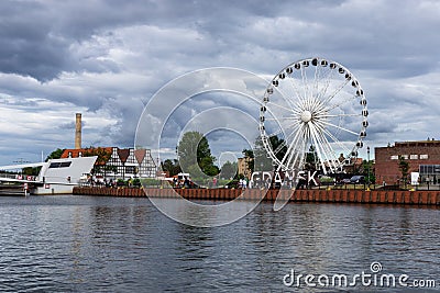 Viewing wheel over the MotÅ‚awa River Editorial Stock Photo